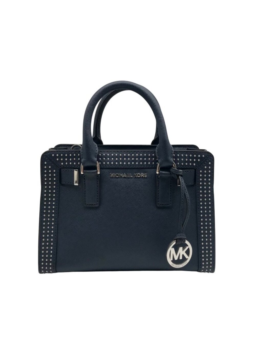 Michael Kors Navy Blue Saffiano Leather Dillon Small Satchel Bag